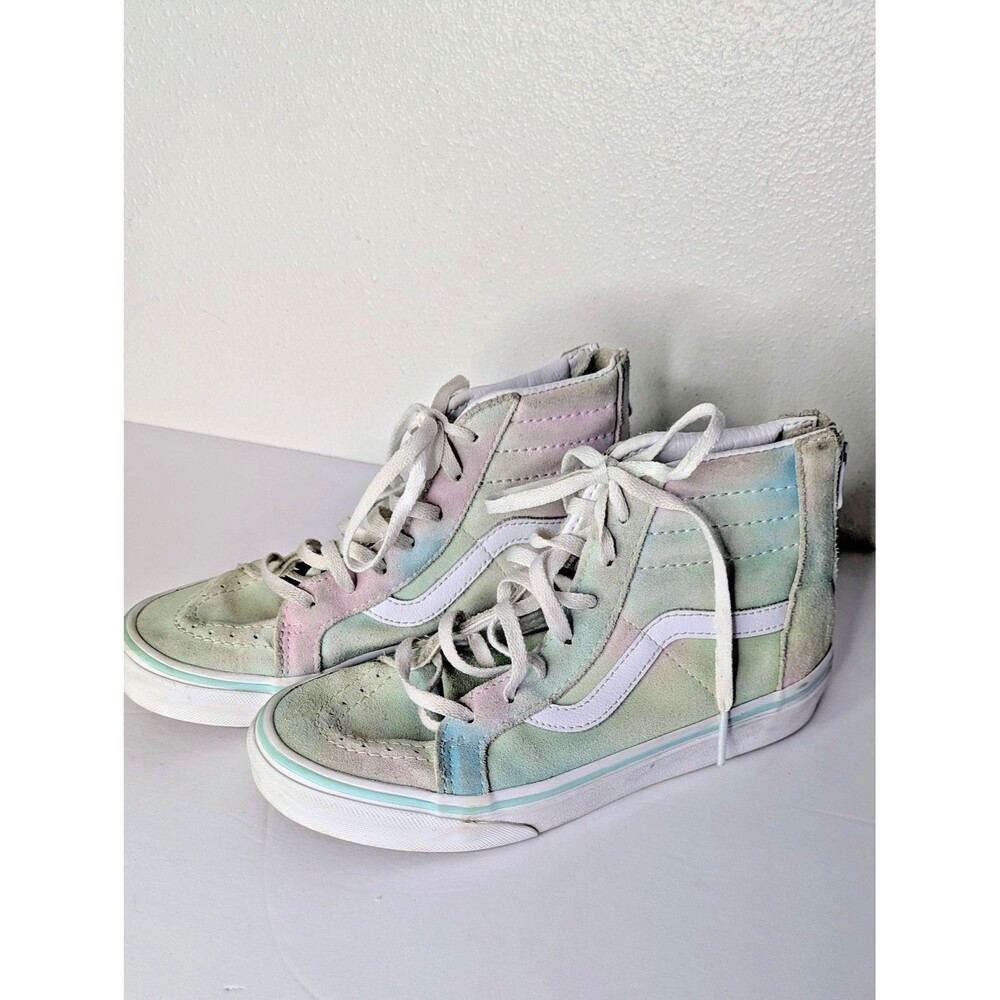 Vans Sk8 Hi Zip Rainbow Pastel Multicolor Back Zip High Top Kid Size US 3 - Picture 7 of 9